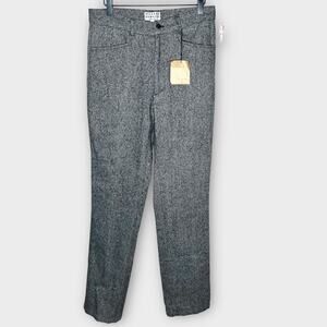 NWT RICHARD EDWARDS black/white tweed wool pants long length women’s size 31